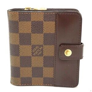 Louis Vuitton Compact Zip Bi fold Wallet Brown Damier Leather